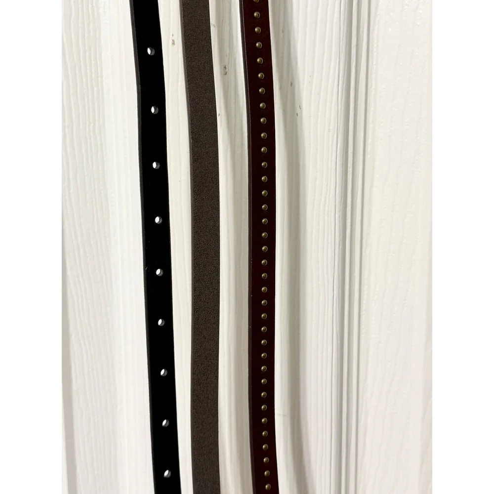 Sonoma  Womens Skinny Belt Set 3 Pack Black, Gray, Brown Studded Medium NEW